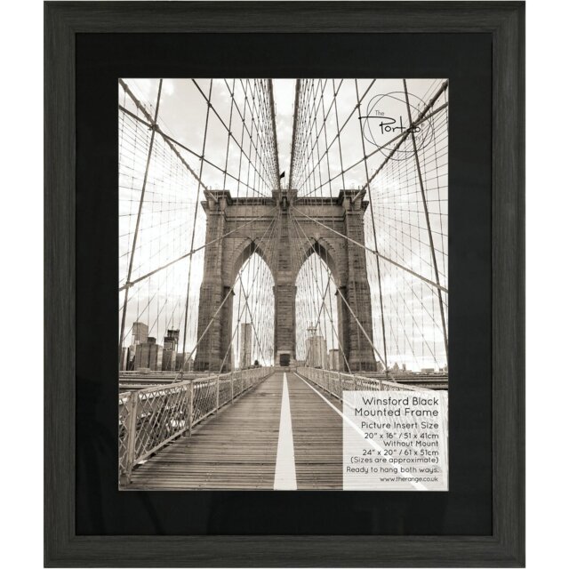 The Port. Co Gallery Winsford Black Mounted Photo Fram 20 x 16 inch - Wilko - image 1