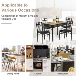 Costway 4 Seater Dining Set with Sponge Cushion Natural - Cream - Wilko - thumbnail 7
