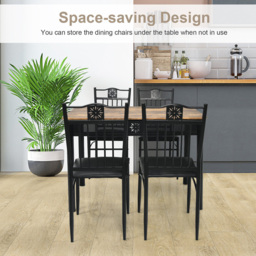 Costway 4 Seater Dining Set with Sponge Cushion Natural - Cream - Wilko - thumbnail 5