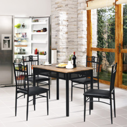 Costway 4 Seater Dining Set with Sponge Cushion Natural - Cream - Wilko - thumbnail 4