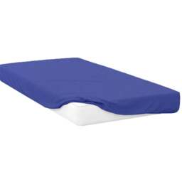 Opus King Size Navy Polycotton Fitted Bed Sheet - Blue - Wilko
