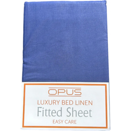 Opus King Size Navy Polycotton Fitted Bed Sheet - Blue - Wilko - thumbnail 3