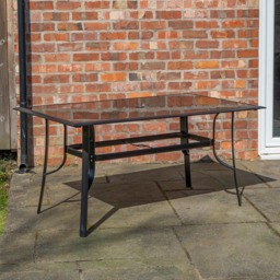 Samuel Alexander 4 Seater Garden Dining Table with Grey Havana Parasol and Base 2.7m - Black - Wilko - thumbnail 5