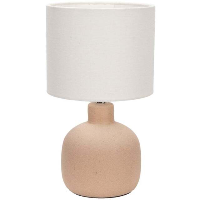 ValueLights Chelsea Natural Linen Shade Sandblast Natural Ceramic LED Table Lamp - Size: 28 x 16 x 16cm - Cream - Wilko - image 1
