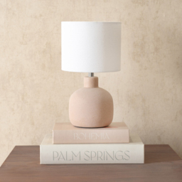 ValueLights Chelsea Natural Linen Shade Sandblast Natural Ceramic LED Table Lamp - Size: 28 x 16 x 16cm - Cream - Wilko - thumbnail 4