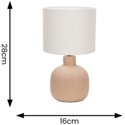 ValueLights Chelsea Natural Linen Shade Sandblast Natural Ceramic LED Table Lamp - Size: 28 x 16 x 16cm - Cream - Wilko - thumbnail 5