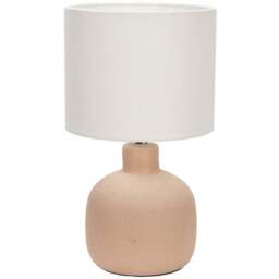 ValueLights Chelsea Natural Linen Shade Sandblast Natural Ceramic LED Table Lamp - Size: 28 x 16 x 16cm - Cream - Wilko