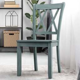 Costway Set of 2 Wooden Dining Chair - Green - Wilko