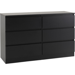 Seconique Malvern 6 Drawer Black Chest of Drawers - Wilko - thumbnail 3