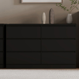 Seconique Malvern 6 Drawer Black Chest of Drawers - Wilko - thumbnail 1