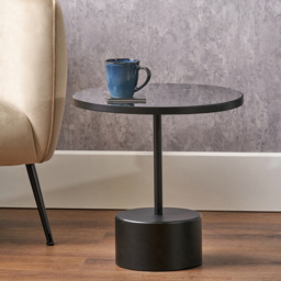 Pacific Lifestyle Enzo Black Marble Metal Cylinder Base Coffee Table - Size: 46 x 45 x 45cm - Wilko - thumbnail 6