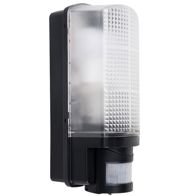 ValueLights Griffin Black Outdoor Wall Bulkhead Light with PIR Motion Sensor - Size: 28 x 11.8 x 11.8cm - Wilko - image 1