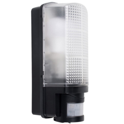 ValueLights Griffin Black Outdoor Wall Bulkhead Light with PIR Motion Sensor - Size: 28 x 11.8 x 11.8cm - Wilko