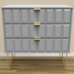 Crowndale Cube 3 Drawer Dusk Grey Chest of Drawers Ready Assembled - Wilko - thumbnail 1
