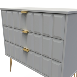 Crowndale Cube 3 Drawer Dusk Grey Chest of Drawers Ready Assembled - Wilko - thumbnail 6