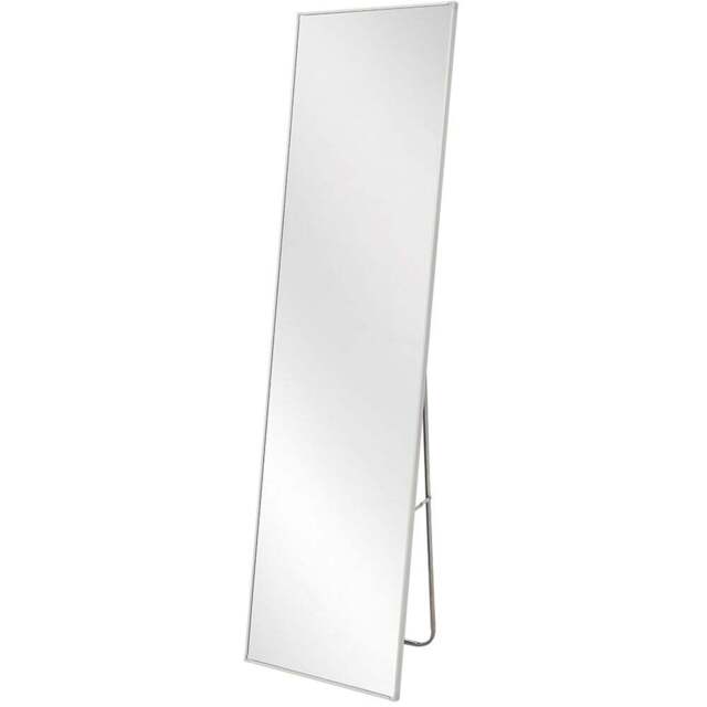 Living and Home Silvery White Slim Full Length Wall Mounted Mirror 150cm - Size: 150 x 40 x 29cm - Cream - Wilko - image 1