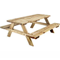 Cerland Matisse Wooden Picnic Table 6ft - Size: 6 Seater - Tan - Wilko - thumbnail 3