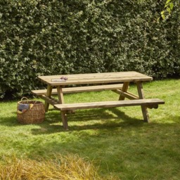 Cerland Matisse Wooden Picnic Table 6ft - Size: 6 Seater - Tan - Wilko - thumbnail 5