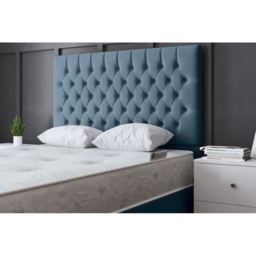 DS Living Seraphine Small Double Blue Upholstered Panel Divan Bed with 4 Drawer - Wilko - thumbnail 4