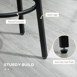 Portland Brown Industrial Round Bar Stool Set of 2 - Wilko - thumbnail 6