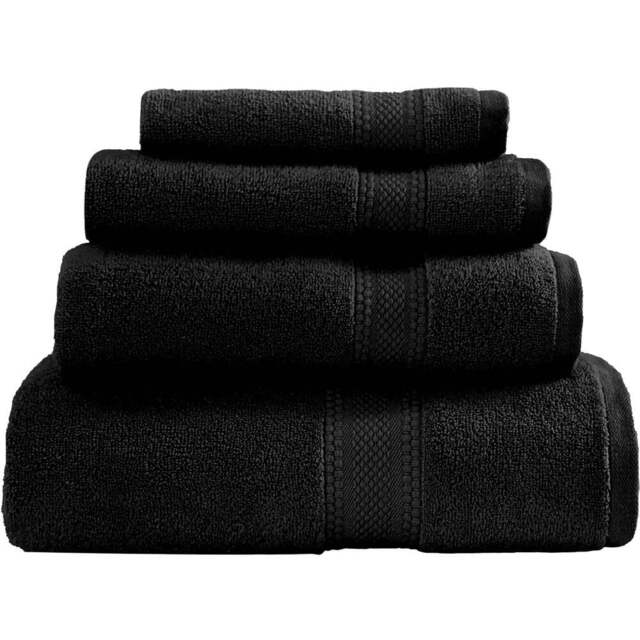 Divante Cotton Black Hand Towel - Wilko - image 1
