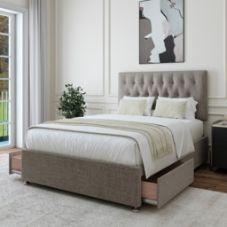Bedmaster Single Slate Linen 2 Drawer Divan Base with Lona Headboard - Grey - Wilko - thumbnail 3