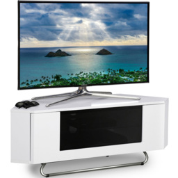 Centurion Supports Hampshire Single Door 4 Shelf Gloss White and Black TV Cabinet - Size: 41 x 111 x 40cm - Multi - Wilko - thumbnail 4