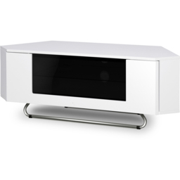 Centurion Supports Hampshire Single Door 4 Shelf Gloss White and Black TV Cabinet - Size: 41 x 111 x 40cm - Multi - Wilko - thumbnail 3