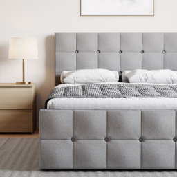 VIDA DESIGNS Valentina Double Light Grey Linen Ottoman Bed - Wilko - thumbnail 4