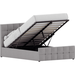 VIDA DESIGNS Valentina Double Light Grey Linen Ottoman Bed - Wilko - thumbnail 3