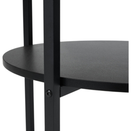 Living and Home 4 Seater Two-Tone Top Round Dining Table with Lazy Susan Natural and Black - Black + Retro Wood Colour - Wilko - thumbnail 7