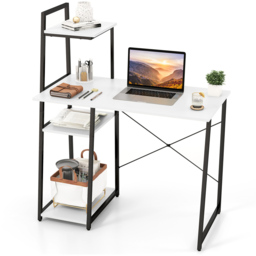 Costway Computer Desk with Bookshelf and Host Stand White - Size: 111 x 62 x 15cm - Wilko - thumbnail 4