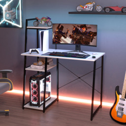 Costway Computer Desk with Bookshelf and Host Stand White - Size: 111 x 62 x 15cm - Wilko - thumbnail 5