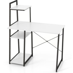 Costway Computer Desk with Bookshelf and Host Stand White - Size: 111 x 62 x 15cm - Wilko - thumbnail 3