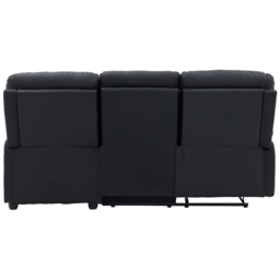 Home Detail Carter 3 Seater Black Faux Leather Right Hand Chaise Manual Recliner Sofa - Wilko - thumbnail 5