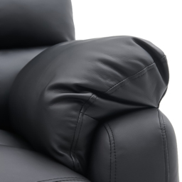 Home Detail Carter 3 Seater Black Faux Leather Right Hand Chaise Manual Recliner Sofa - Wilko - thumbnail 7
