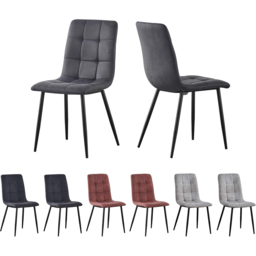 Henri Set of 2 Dark Grey Faux Suede Leather Dining Chairs - MCC - Wilko - thumbnail 3