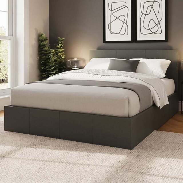 GFW King Grey Side Lift Ottoman Bed - Wilko - image 1