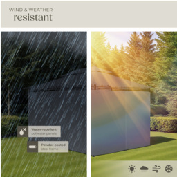 tectake Emine 4 x 3m Anthracite Double Roof Water-Repellent Gazebo with 6 Side Panel - Size: 3 x 4m - Wilko - thumbnail 6