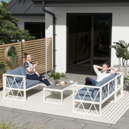 Outsunny 5 Seater Grey Garden Sectional Sofa Set with Adjustable Lounger - Wilko - thumbnail 5