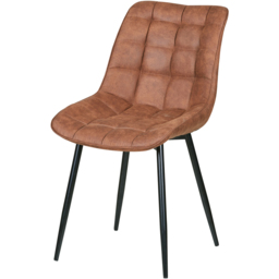 Alba Set of 2 Tan Suede Effect Plush Padded Dining Chairs - Brown - MCC - Wilko - thumbnail 4