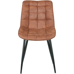 Alba Set of 2 Tan Suede Effect Plush Padded Dining Chairs - Brown - MCC - Wilko - thumbnail 3