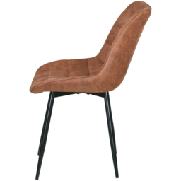 Alba Set of 2 Tan Suede Effect Plush Padded Dining Chairs - Brown - MCC - Wilko - thumbnail 5