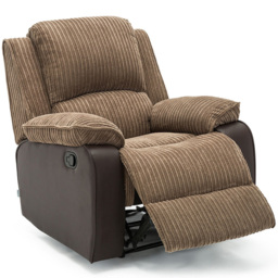 Furniture Online Postana Brown Jumbo Cord Manual Recliner Chair - Size: 103 x 93 x 93cm - Wilko - thumbnail 4