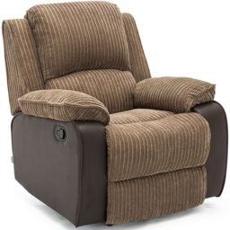 Furniture Online Postana Brown Jumbo Cord Manual Recliner Chair - Size: 103 x 93 x 93cm - Wilko - thumbnail 3