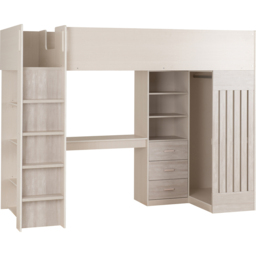 Seconique Jupiter Single White and Grey High Sleeper Bed Frame - Wilko - thumbnail 3