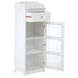 Premier Housewares Portland Single Drawer Single Door White Floor Cabinet - Size: 45 x 33 x 119cm - Wilko - thumbnail 6
