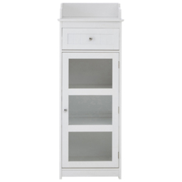 Premier Housewares Portland Single Drawer Single Door White Floor Cabinet - Size: 45 x 33 x 119cm - Wilko - thumbnail 4