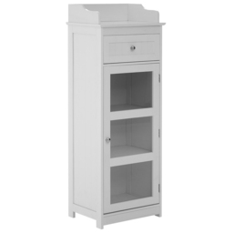 Premier Housewares Portland Single Drawer Single Door White Floor Cabinet - Size: 45 x 33 x 119cm - Wilko - thumbnail 3