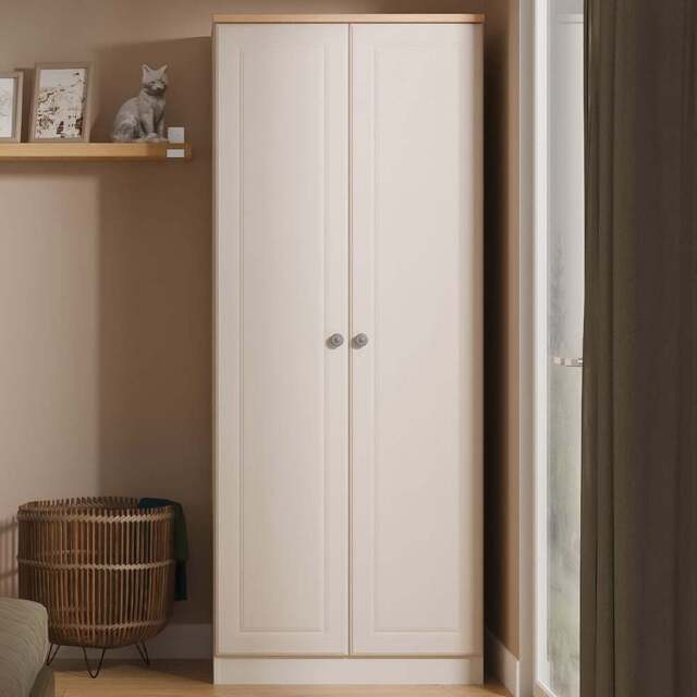 Crowndale Norfolk 2 Door Kashmir Ash and Bardolino Oak Wardrobe Ready Assembled - Kashmir Ash & Bardolino Oak - Wilko - image 1